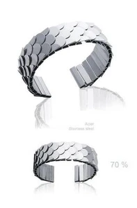 Bracelet Jonc Recouvert d'Ecailles 60mm Acier Polie comme un miroir Dolly-Bijoux - Picture 1 of 1