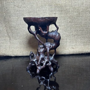 Wooden Display Stand made of Padauk, handmade sculpture, core wood, size 6" - Picture 1 of 11