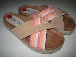 TOMS PALOMA HONEY SUEDE WOVEN SLIDE SANDALS 10037440221-11 WOMEN'S SIZE 10 NWOB - Picture 1 of 9