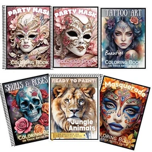 Custom Order - Set Of 6 - Spiral Bound Adult Coloring Book - Thick Artist Paper - Picture 1 of 7