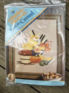 Vintage Crewel Stickpackung Columbia Minerva Erntegesteck Herbst 7418 - Bild 1 von 3