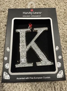 Harvey Lewis Weihnachtsschmuck Buchstabe "K" mit feinen europäischen Kristallen verpackt neu - Bild 1 von 3