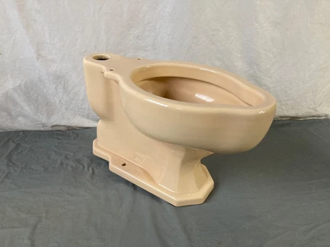 Antique Autumn Brown Flushometer Toilet Bowl Elongated Deco Vtg Kohler 28-23E Cover