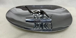 Sinclair Go Dino Trinket Dish Ashtray Chrome Vintage - Picture 1 of 5