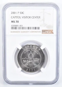 MS70 2001 P Capitol Visitor Center Commemorative Half Dollar NGC - Picture 1 of 5