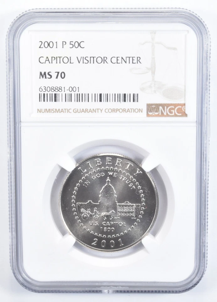 MS70 2001 P Capitol Visitor Center Commemorative Half Dollar NGC - Image 1 of 4