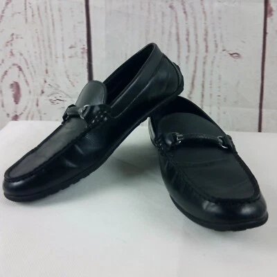 Zapatos sin cordones mocasines negros Perry Ellis "Morgan Moc" para hombre talla 9 Foto 1 de 4
