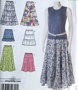 Falda Pull-on Simplicity 2609 Fácil de Coser en Niveles Patrón de Costura Mujeres Talla 16-24 - Imagen 1 de 3