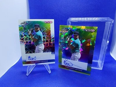 2023 LEAF VIVID BASEBALL PRELANDER BERROA AUTO white laser # 1/1 & ice # 2/10 RC - Image 1 of 4