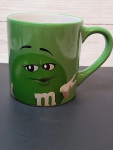 Mars M&M Ms Green Coffee Mug Eat Your Heart Out Darling 3.5" Wide - Picture 1 of 4