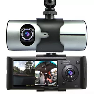 Car Blackbox DVR DashCam Double Camera (Front+Rear) Driving Recorder GPS Tracker - Foto 1 di 1