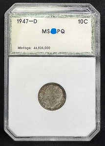 1947-D Roosevelt Dime Gem FDC PQ vecchia etichetta verde PCI lastra argento bella tonalità - Foto 1 di 15