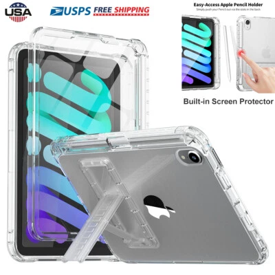 For iPad Mini 6th 8.3" 2021 Clear Case Shockproof Stand Cover w/Screen Protector - Image 1 of 4