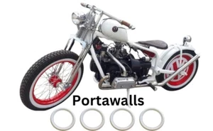 Portawall Whitewall Tire Set 4pcs Front 2x19" Slim Back 2x15" Slim Motorbike - Picture 1 of 4