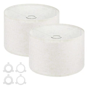 2Pcs Drum Lamp Shades for Table Lamp 12"x12"x8" Linen Floor Lamp Shade Linen - Picture 1 of 8