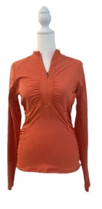 The North Face Women’s Orange Microfiber 1/4 Zip Long Sleeve Rushed Top S - Picture 1 of 5