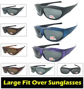 Large Fit Over Most Rx Glasses Sunglasses Polarized Lens Wrap Around Anti Glare - Picture 1 of 13