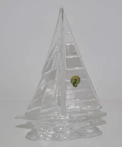 Waterford Clear Crystal Tall 9" Sailboat Figurine - No Box - Picture 1 of 3