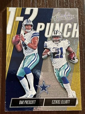 2018 Panini Absolute Dak Prescott Ezekiel Elliott 1-2 Punch Insert #OTP-DE - Image 1 of 2