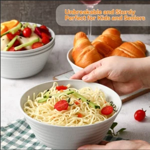 Cereal Salad Soup Rice Bowls Unbreakable Microwave Safe Reusable 36 Oz 8 Pack - Picture 1 of 7