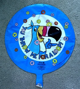 Tukan Sam Kellogg's Neu aus altem Lagerbestand "You Throw Me for a Loop" Mylar Ballons in 8 Stück - Bild 1 von 3