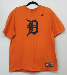 Nike Cooperstown Collection Detroit Tigers T-Shirt Men's Size XL Orange/Navy - Picture 1 of 5