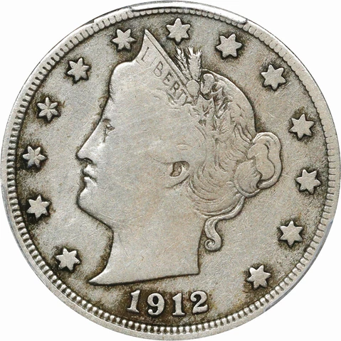 1912-S 5C PCGS F12 Liberty Nickel 824007 Cover