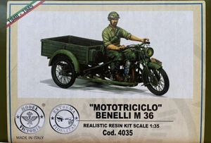 1/35 Italia MOTOTRICICLO BENELLI M36 Modelo Victoria 4035 KIT COMPLETO RESINA - Imagen 1 de 21