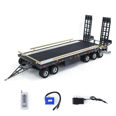 Metal 5 Axles Full Trailer for 1/10 1/8 RC Crawler 1/14 1/12 Hydraulic Truck Car - Image 1 of 4