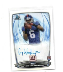 Corey Washington - 2014 Bowman Chrome Rookie Autograph AUTO REFRACTOR (GIANTS) - Bild 1 von 2