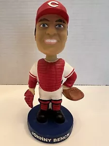 Johnny Bench Cincinnati Reds Salón de la fama 2002 Bobblehead Pepsi SGA 5-31-02 Base azul - Imagen 1 de 11