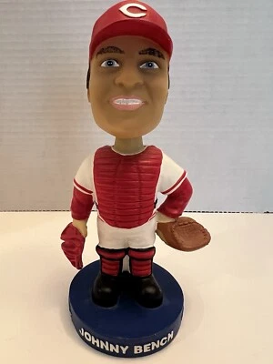 Johnny Bench Cincinnati Reds HOF 2002 Bobblehead Pepsi SGA 5-31-02 Blue Base - Image 1 of 4