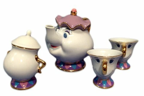 Beauty and the Beast Mrs. Potts and Chip Tea Set Tokyo Disney Resort Limited NEW Cover