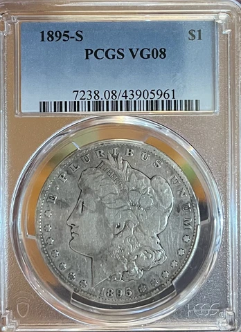 1895-S PCGS VG08 Morgan Silver Dollar Cover