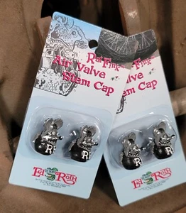 4 Grey RAT FINK Valve STEM CAPS Hot Rod MOON vtg style Custom Ed ROTH Mooneyes - Picture 1 of 8