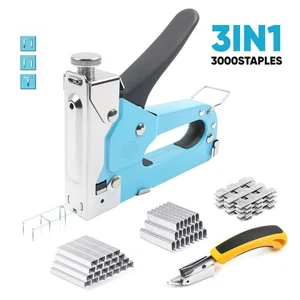 Staple Gun Heavy Duty Stapler Tacker Upholstery Nail Gun 3000x Staples Hand Tool - Picture 1 of 12