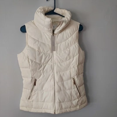 NUEVO Chaleco acolchado Calvin Klein crema para mujer talla S Foto 1 de 4