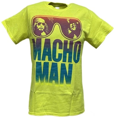 Macho Man Randy Savage Shield Your Eyes Mens Neon Yellow T-shirt - Image 1 of 3