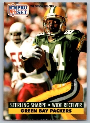 1991 Pro Set FACT Mobil Sterling Sharpe Green Bay Packers #161 - Image 1 of 2