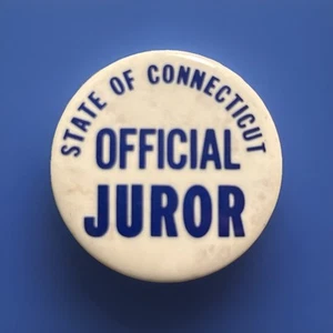 Vintage 1960 "State of Conneticut Official Juror" Badge-Civic Legal Memorabilia - Picture 1 of 2