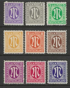 Deutschland 1945 Alliierte Besetzung Amerikanischer Druck Komplettsatz postfrisch** - Bild 1 von 4