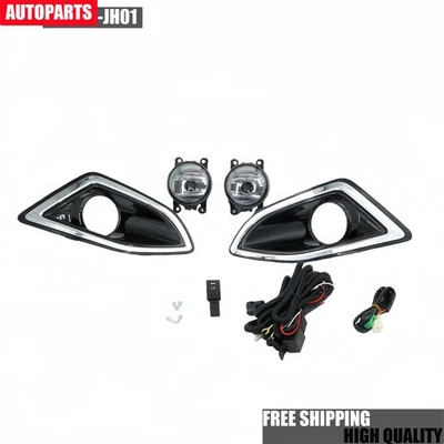 Pair Front Bumper Fog Lights Lamps Harness Switch Kit For Ford Edge 2015-2018 - Изображение 1 из 4