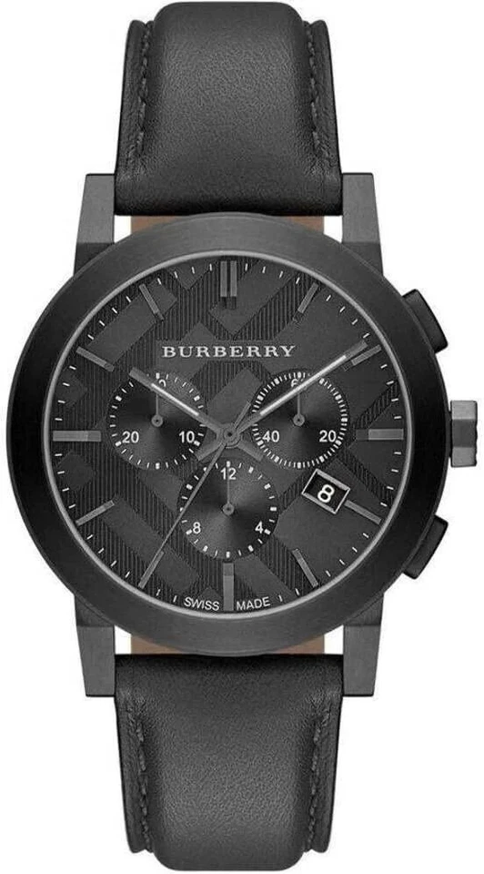 Reloj suizo para hombre Burberry esfera cronógrafo caja de acero correa de cuero BU9364 Foto 1 de 1