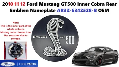 2010 2011 2012 Ford Mustang Shelby GT500 Inner Cobra Rear Emblem AR3Z-6342528-B - Image 1 of 4