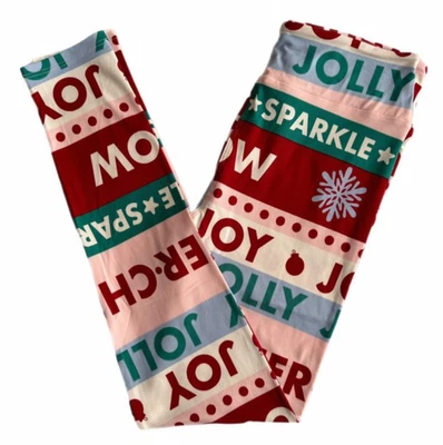 LuLaRoe Womens Leggings Size TC Joy Jolly Snow Cheer Holiday Christmas 2025 NWT - Image 1 of 3