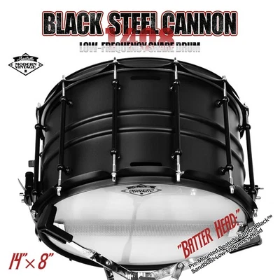 Caja de cañón Beatello 14 x 8 pulgadas de acero al carbono tono bajo negro mate Foto 1 de 4