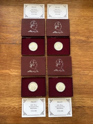 1982-S George Washington Silver Half Dollar Proof Lot of 4 🇺🇸 - Image 1 of 4