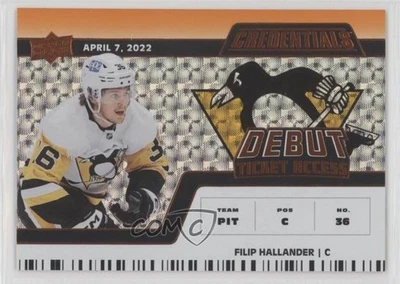 2022 Credentials Debut Ticket Access Orange Filip 97/149 Hallander Rookie - Image 1 of 3