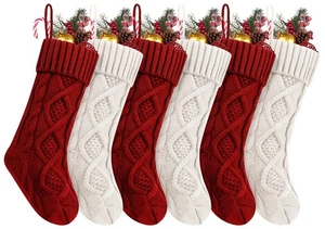 Weihnachtsstrümpfe, 6er Pack 18" große Strickstrumpf & Deko für Familienurlaub... - Bild 1 von 7