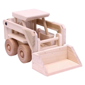 AmishToyBox.com Wooden Skidloader Toy, Skid Steer with Movable Bucket - Picture 1 of 6